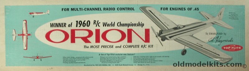 Top Flite Orion with Optional Foam Wings and Stab - 68 inch Wingspan .45 Gas Engine RC Competition Aircraft, RC1-2750 plastic model kit